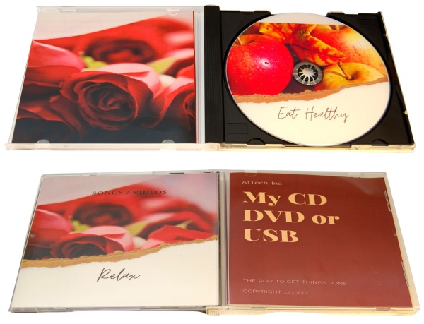 cd case artwork 2 panel and back tray